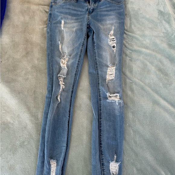 Distressed Blue Women's Jeans - Picture 1 of 3